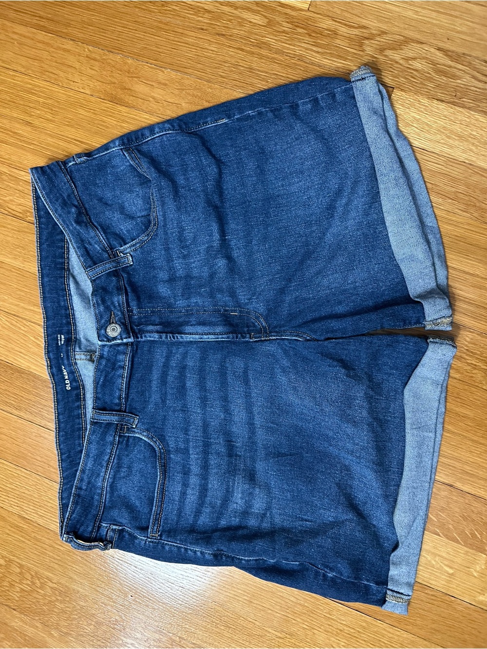 Old Navy Dark Blue Roll Cuff Denim Shorts Size 16